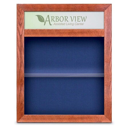 United Visual Products Outdoor Enclosed Combo Board, 42"x32", Satin Frame/Grey & Cobalt UVCB4232OD-GREY-COBACC